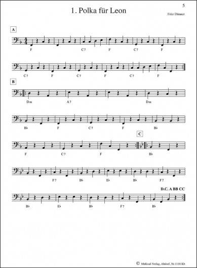 Volksmusik für Anfänger "Kontrabass"