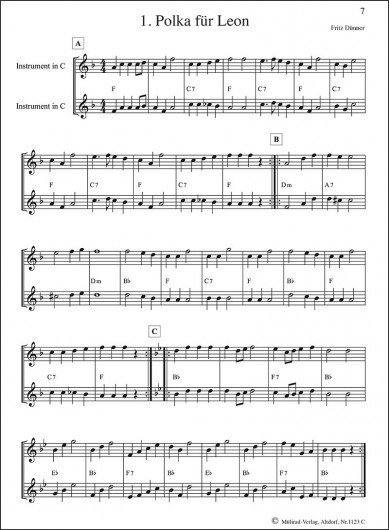 Volksmusik für Anfänger "C-Instrumente"