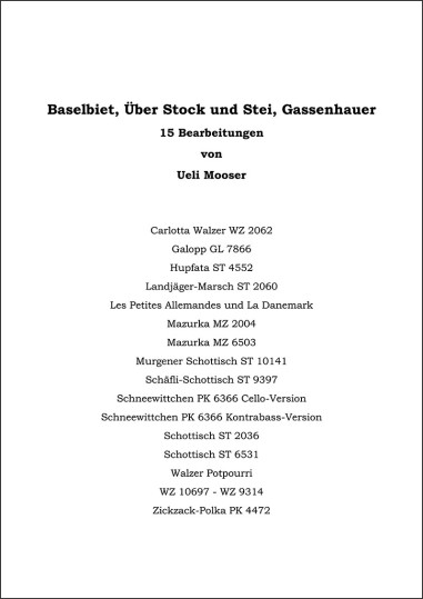 Hanneli-Musig arr. Ueli Mooser