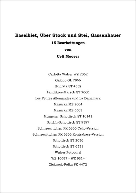 Hanneli-Musig arr. Ueli Mooser